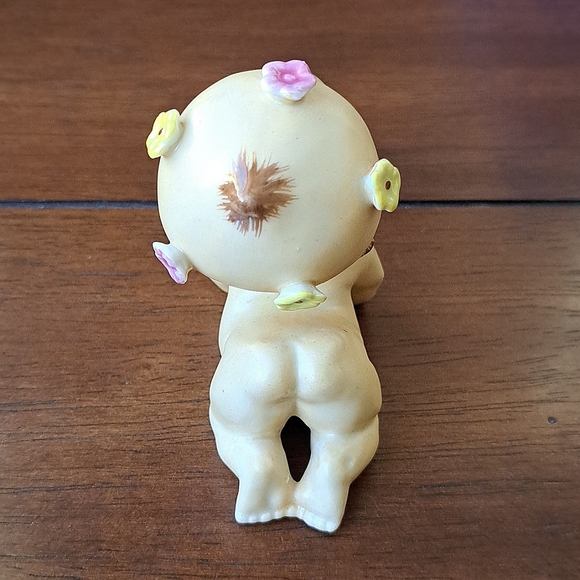 Vintage Nippon Japan Porcelain Kewpie Doll Blue Eyed Crawling Piano Baby Kitsch - Picture 5 of 8